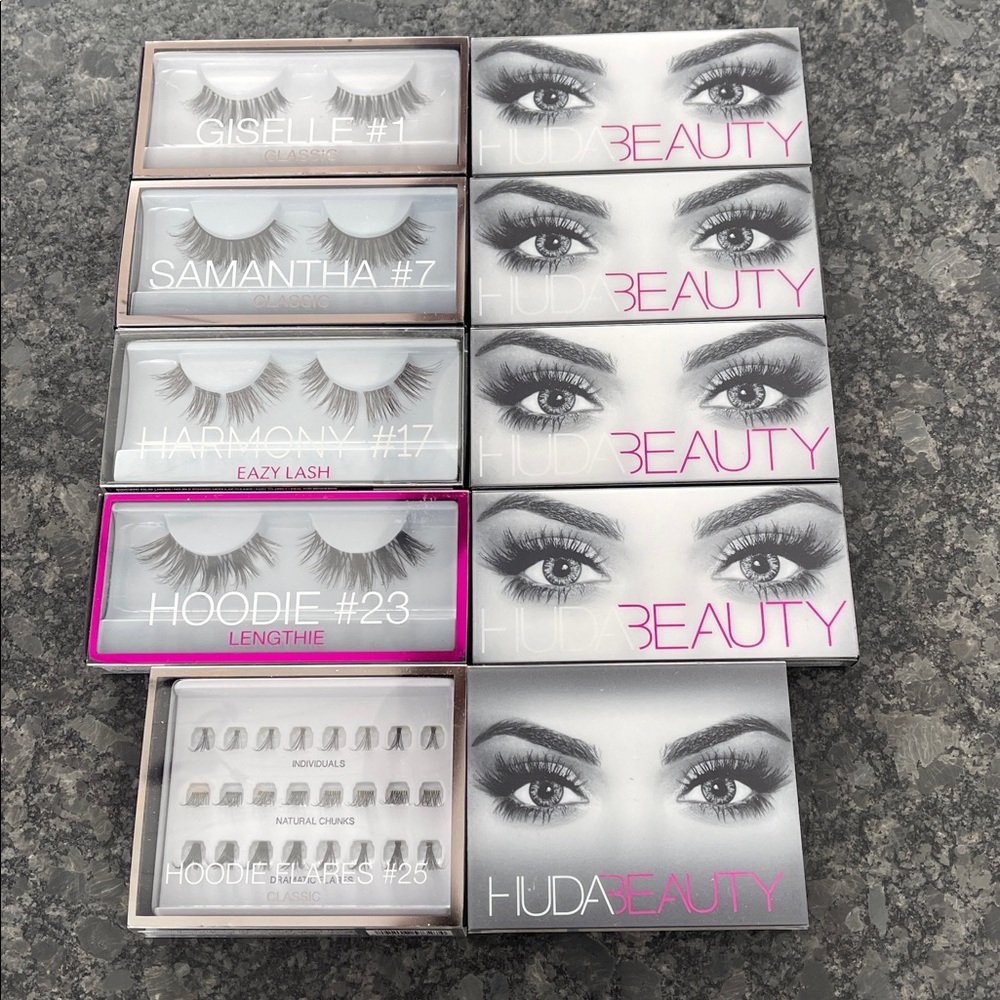 Huda Beauty Lashes 4 to choose from: Giselle, Samantha, Harmony & Hoodie Flares